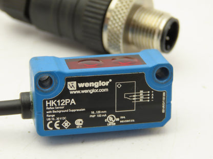 Wenglor HK12PA Photoelectric Reflex Sensor Switch 18-120mm Range 8" Cable