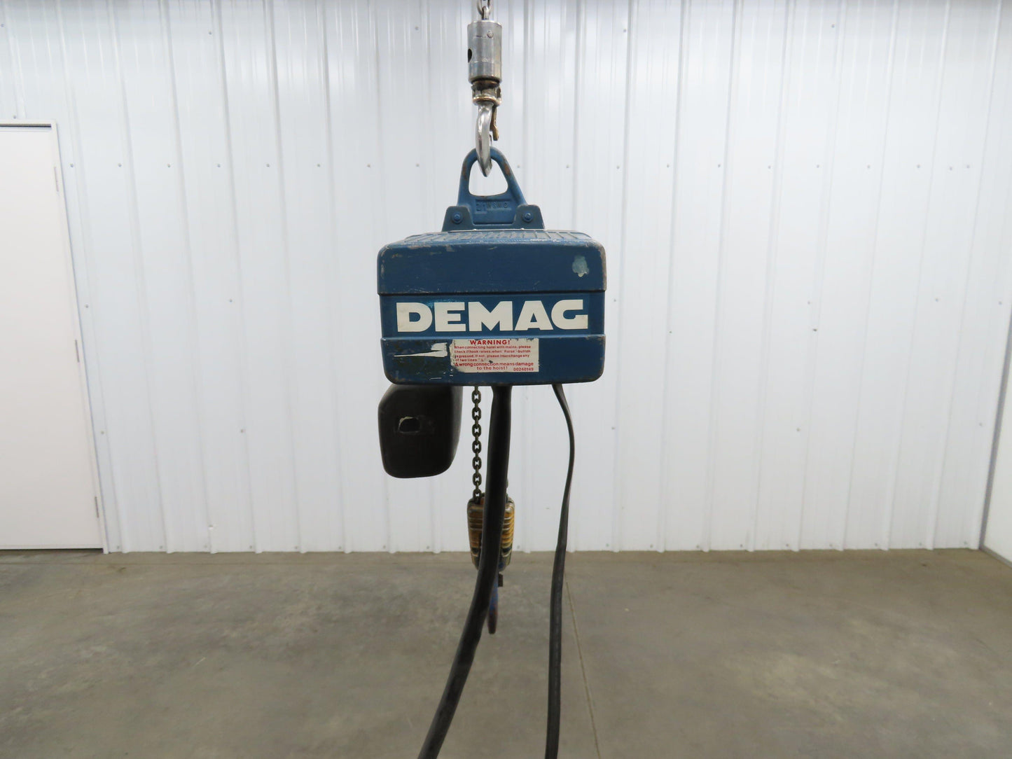 Demag Electric Chain Hoist 1/2 Ton 1000 LB 13' Travel 16/4 FPM 2 Speed 460V
