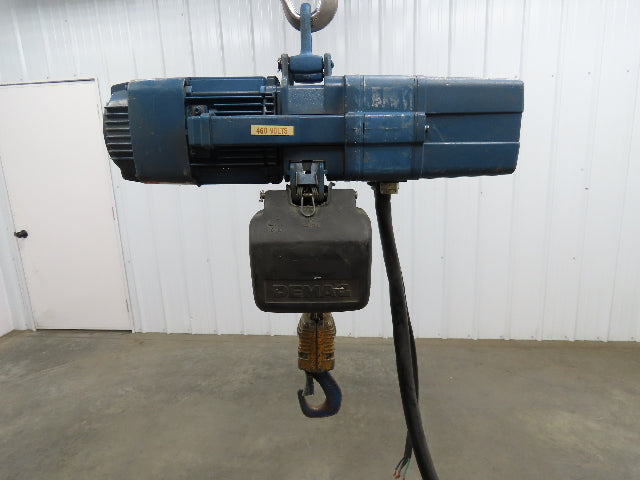 Demag Electric Chain Hoist 1/2 Ton 1000 LB 13' Travel 16/4 FPM 2 Speed 460V
