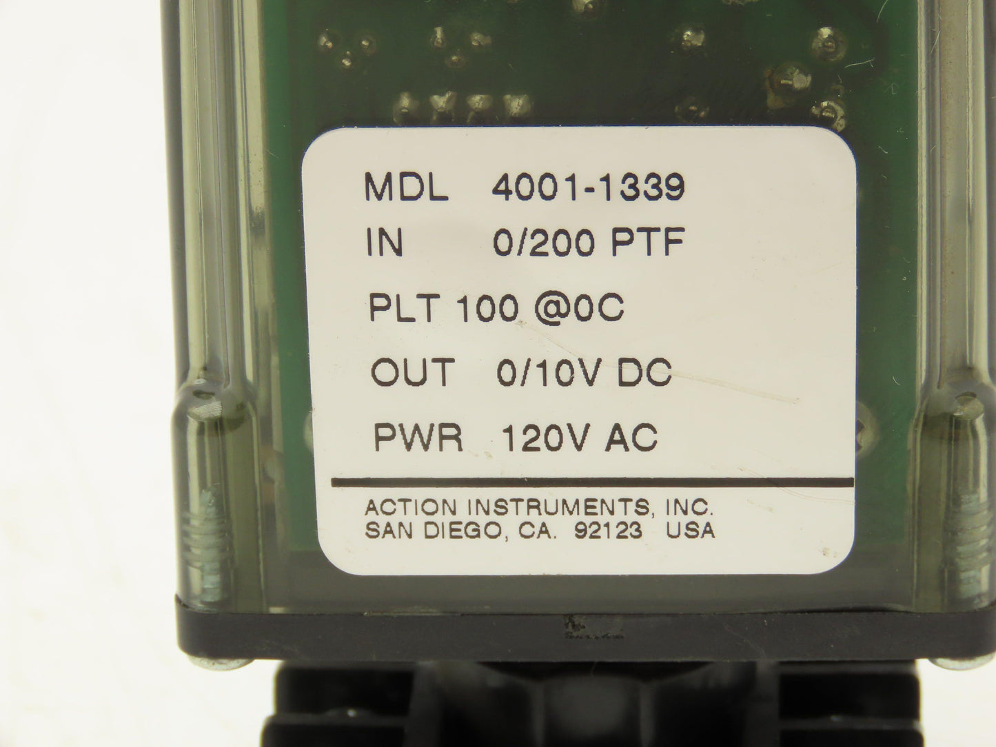 Action Instruments 4001-1339 Signal Conditioner Transmitter 120V 8-Pin Socket