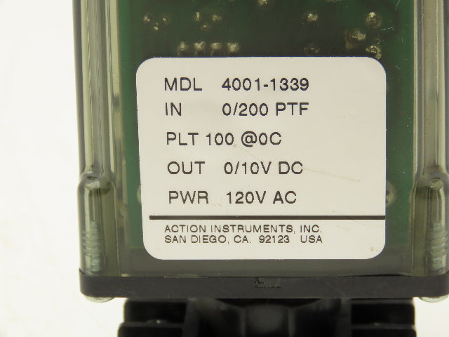 Action Instruments 4001-1339 Signal Conditioner Transmitter 120V 8-Pin Socket