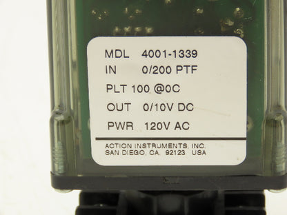 Action Instruments 4001-1339 Signal Conditioner Transmitter 120V 8-Pin Socket