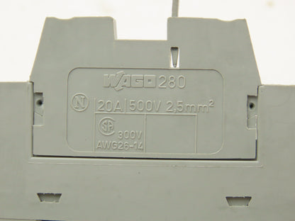 Wago 280 Terminal Block 20A 500V 2.5mm Lot of 20