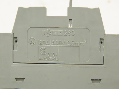 Wago 280 Terminal Block 20A 500V 2.5mm Lot of 20