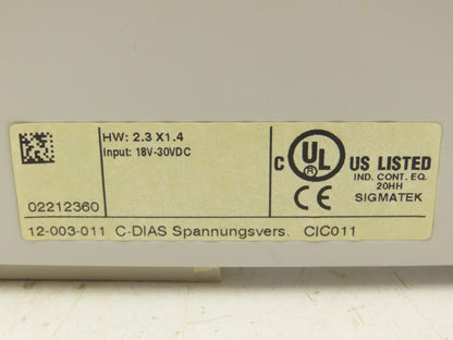 Sigmatek 12003011 12-003-011 Switching Module Interface Module CIC 011