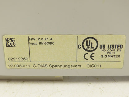 Sigmatek 12003011 12-003-011 Switching Module Interface Module CIC 011