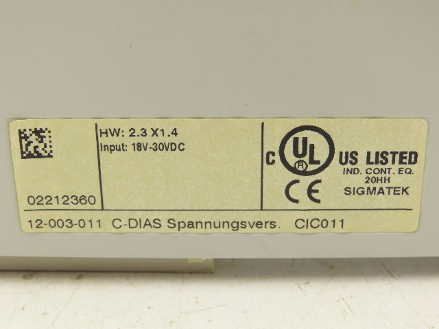Sigmatek 12003011 12-003-011 Switching Module Interface Module CIC 011