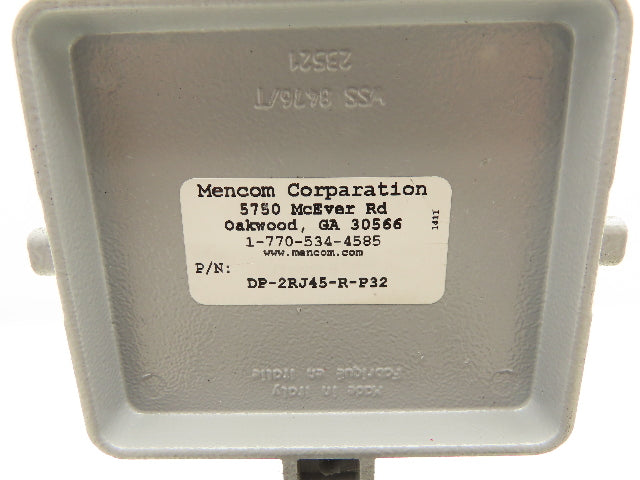 Mencom DP-2RJ45-R-P32 PLC Panel Interface Connector 120V Outlets RJ45 Ethernet