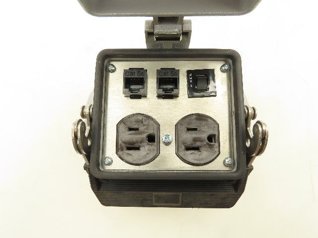 Mencom DP-2RJ45-R-P32 PLC Panel Interface Connector 120V Outlets RJ45 Ethernet