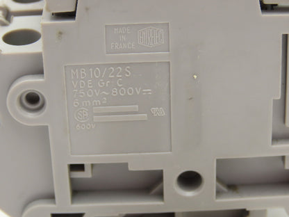 Entrelec MB10/22S Fuse Holder Terminal Block 30A 600V 6mm Lot of 22