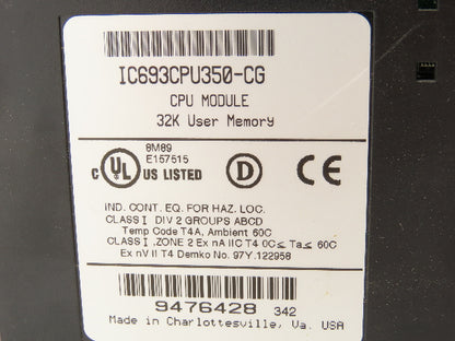 GE Fanuc IC693CPU350-CG CPU Memory Module 32k