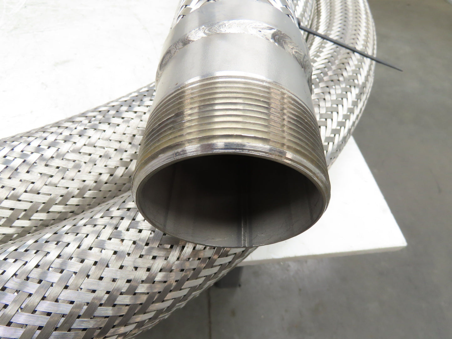 3"x 29' Stainless Steel Braided Flex Hose 3" NPT x 3" Flanged #150