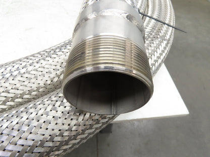 3"x 29' Stainless Steel Braided Flex Hose 3" NPT x 3" Flanged #150
