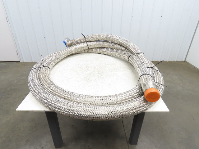 3"x 29' Stainless Steel Braided Flex Hose 3" NPT x 3" Flanged #150