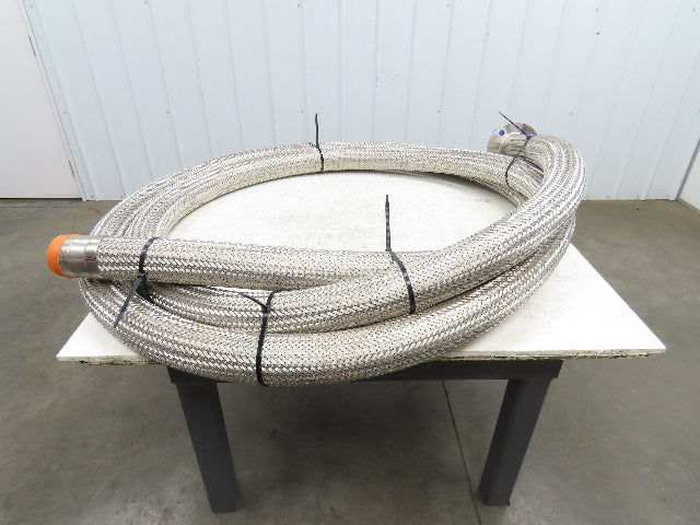 3"x 29' Stainless Steel Braided Flex Hose 3" NPT x 3" Flanged #150