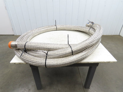 3"x 29' Stainless Steel Braided Flex Hose 3" NPT x 3" Flanged #150