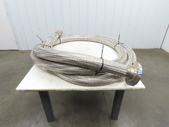 3"x 29' Stainless Steel Braided Flex Hose 3" NPT x 3" Flanged #150