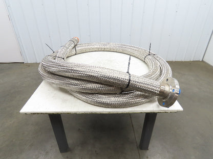 3"x 29' Stainless Steel Braided Flex Hose 3" NPT x 3" Flanged #150