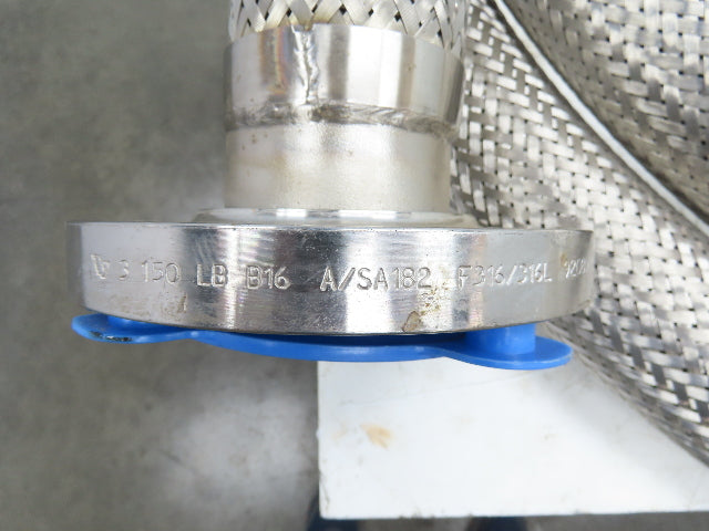 3"x 29' Stainless Steel Braided Flex Hose 3" NPT x 3" Flanged #150