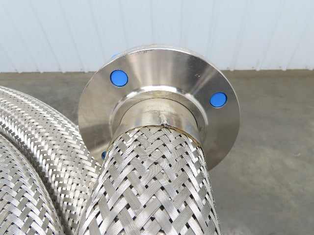 3"x 29' Stainless Steel Braided Flex Hose 3" NPT x 3" Flanged #150