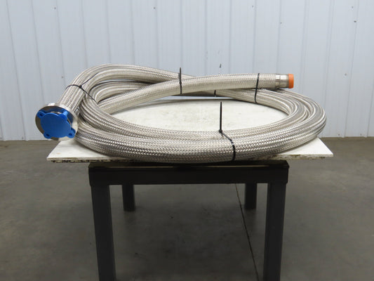 3"x 29' Stainless Steel Braided Flex Hose 3" NPT x 3" Flanged #150