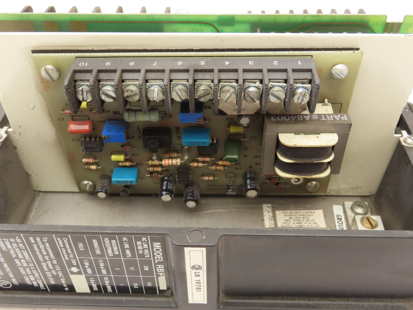 Boston Gear RB2 DC Motor Speed Controller 90/180V 1-2HP