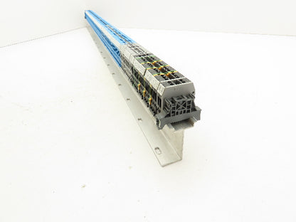 ABB Entrelec M4/6 Blue Terminal Block 48" DIN Rail Strip  Lot of 120