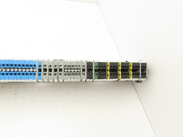 ABB Entrelec M4/6 Blue Terminal Block 48" DIN Rail Strip  Lot of 120