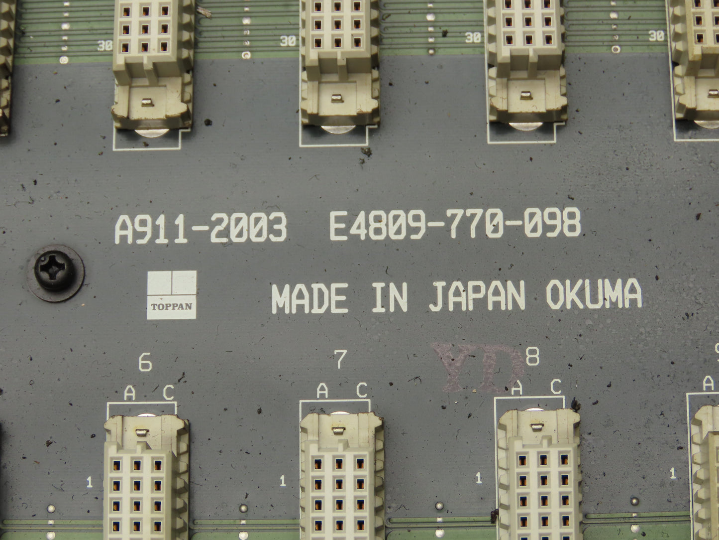 Okuma E7191-855-021 PLC 10-Slot Rack Chassis w/Motherboard 1911-2003