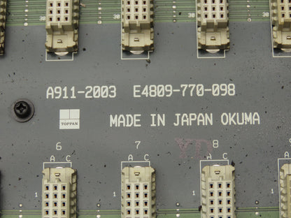 Okuma E7191-855-021 PLC 10-Slot Rack Chassis w/Motherboard 1911-2003