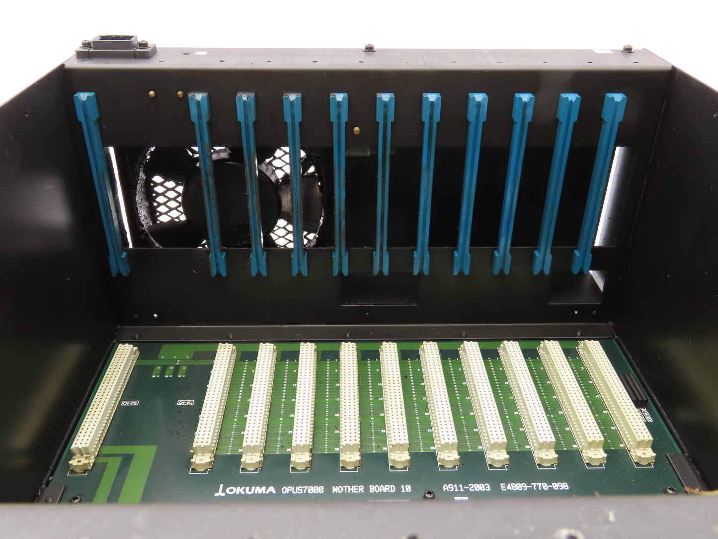 Okuma E7191-855-021 PLC 10-Slot Rack Chassis w/Motherboard 1911-2003