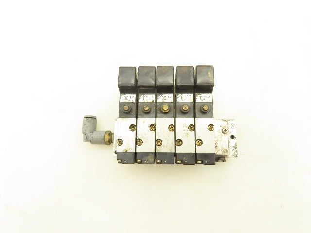 Honeywell Skinner K4SX002 Pneumatic Solenoid Valves 12VDC on 6-Station Manifold