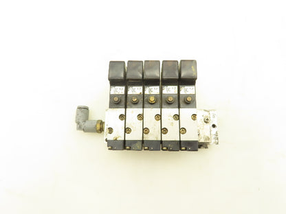 Honeywell Skinner K4SX002 Pneumatic Solenoid Valves 12VDC on 6-Station Manifold