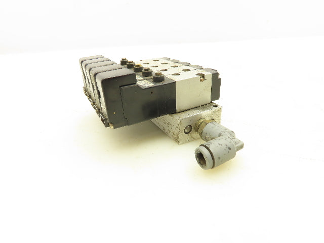 Honeywell Skinner K4SX002 Pneumatic Solenoid Valves 12VDC on 6-Station Manifold
