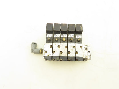 Honeywell Skinner K4SX002 Pneumatic Solenoid Valves 12VDC on 6-Station Manifold