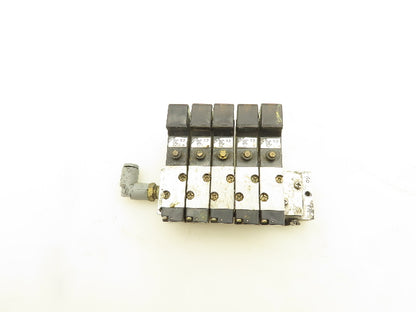 Honeywell Skinner K4SX002 Pneumatic Solenoid Valves 12VDC on 6-Station Manifold