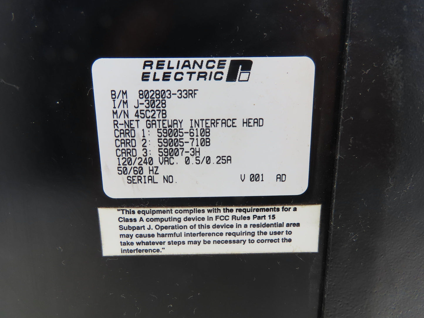 Reliance Electric 45C27B Automate R-Net Gateway PLC Interface Controller Head