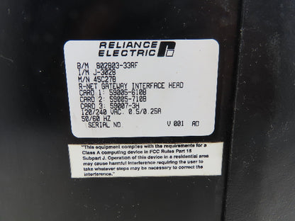 Reliance Electric 45C27B Automate R-Net Gateway PLC Interface Controller Head