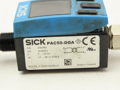 Sick PAC50-DGA 1062983 Fluid Pressure Sensor 10bar 145psi Lot of 2