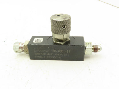 Vektek 70-2001-11 Precision Inline Flow Control Valve Needle 5000PSI 3GPM