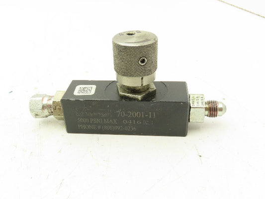 Vektek 70-2001-11 Precision Inline Flow Control Valve Needle 5000PSI 3GPM