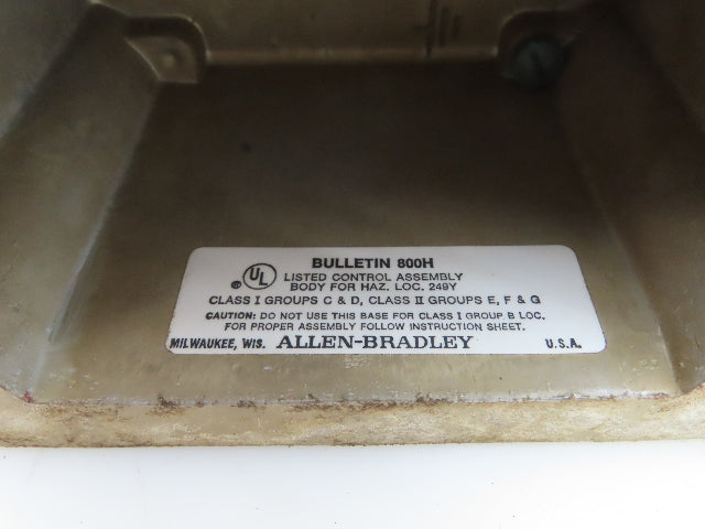 Allen Bradley 800R-2HZ4R Pushbutton Control Station 4X Haz Loc Sealed Enclosure