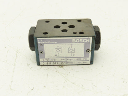 Bosch 0-811-024-105 Hydraulic Manifold Check Valve Block 4500 PSI