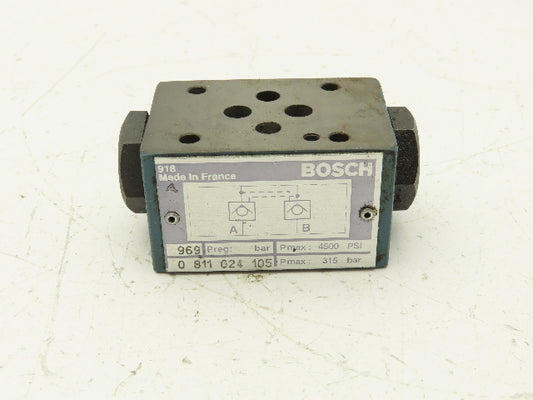 Bosch 0-811-024-105 Hydraulic Manifold Check Valve Block 4500 PSI