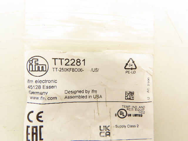 IFM TT2281 Temperature Probe Sensor In Containers Tanks and Pipes 4 Pin