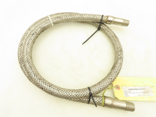 1/2"x 60" 304 Stainless Braided Flex Hose 1/2" Male NPT Ends