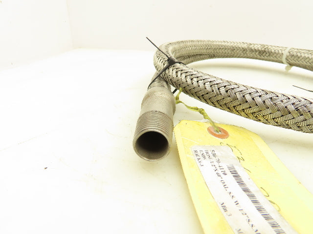 1/2"x 60" 304 Stainless Braided Flex Hose 1/2" Male NPT Ends