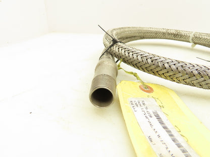 1/2"x 60" 304 Stainless Braided Flex Hose 1/2" Male NPT Ends
