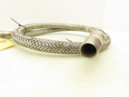 1/2"x 60" 304 Stainless Braided Flex Hose 1/2" Male NPT Ends