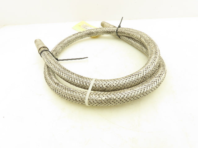 1/2"x 60" 304 Stainless Braided Flex Hose 1/2" Male NPT Ends